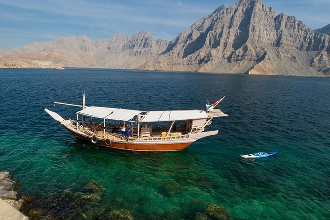 Khasab Dhow Cruise To Musandam Fjords With Lunch Onboard - Seebi and Telegraph Island from the water