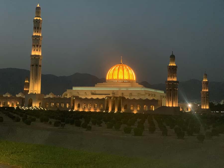 Muscat: Evening Group City Guided Tour with Free Dinner - The Grand Mosque after closing time