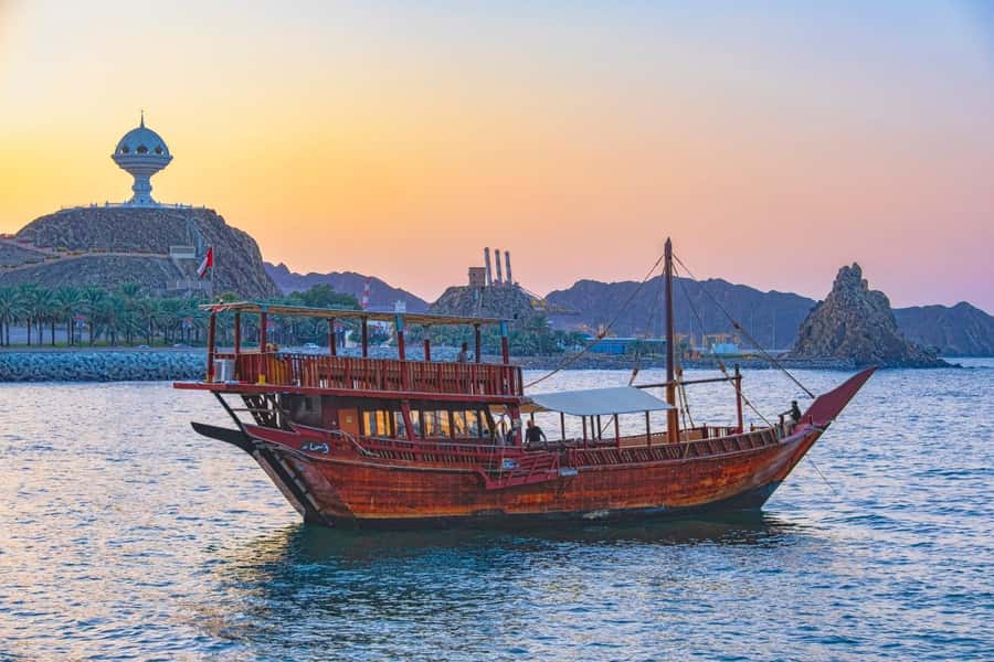 Muscat: Omani Dhow Coastal and Sunset Cruise - From your hotel to Marina Bandar Al Rowdha