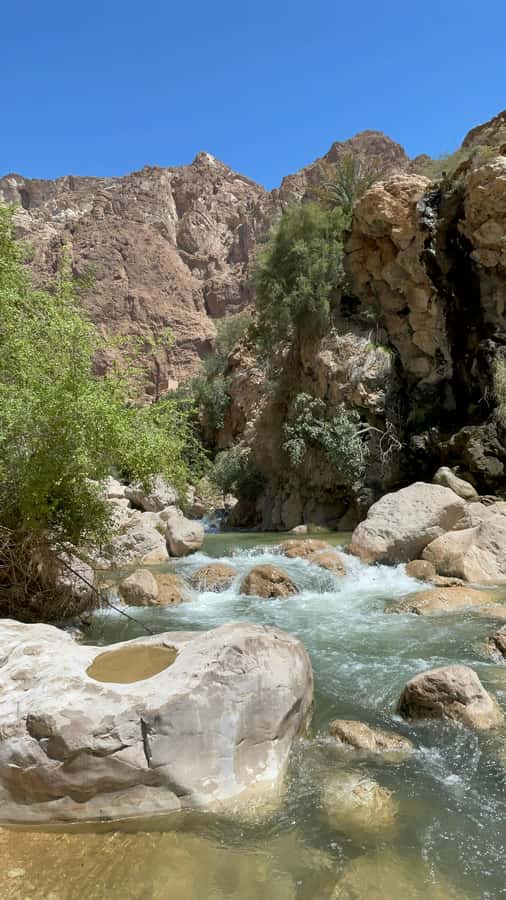 Muscat: Wadi Shab, Romantic Cave and Sinkhole Full-day Trip - Crossing the river by boat