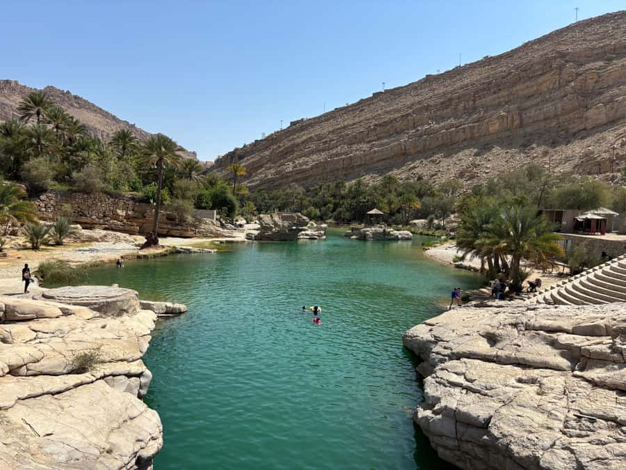 Muscat: Wahiba Sands, Wadi Bani Khalid & Mudayrib Tour - Swimming and walking at Wadi Bani Khalid