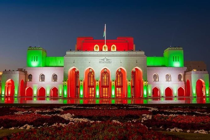 Private Evening Muscat City Tours - Sultan Qaboos Grand Mosque dominates the skyline