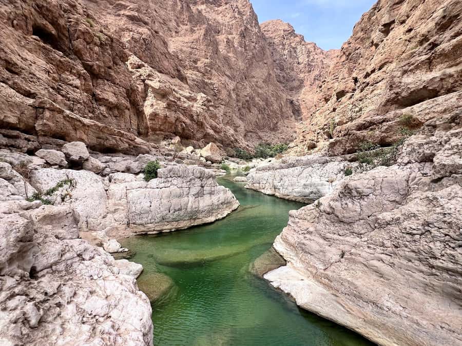 Wadi Shab & Wadi Tiwi : Guided Adventure (Customer Own Car) - Swimming into the cave at Wadi Shab
