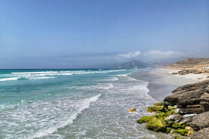 West Salalah, Al Mughsail Beach, White Beach, Frankincense Tree (Half day Tour) - Al Mughsail Beach: white sand and limestone forms