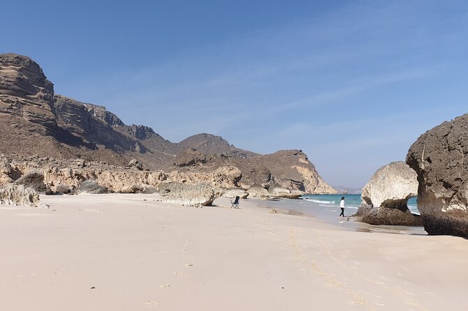 West Salalah Tour - Caribbean of Orient - Fazayah Beach with City - Afoul Beach from the viewpoint